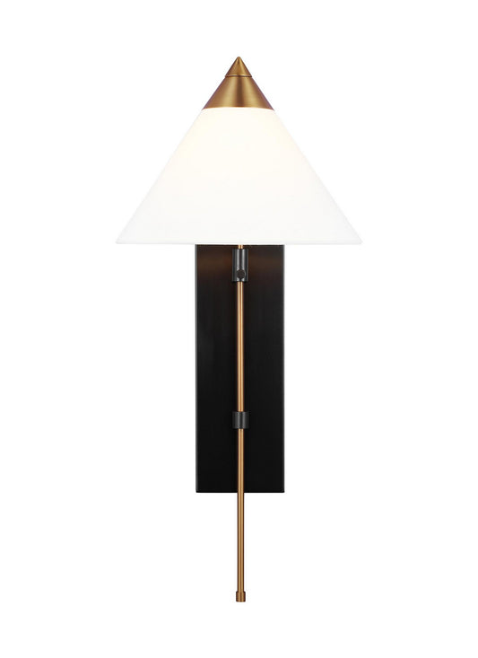 Franklin One Light Wall Sconce in Burnished Brass and Deep Bronze