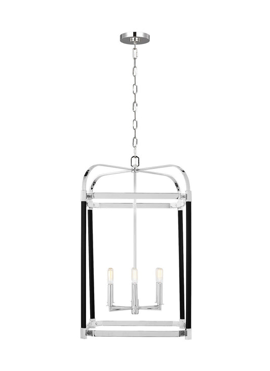 Hadley Six Light Lantern in Polished Nickel