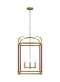 Hadley Six Light Lantern in Time Worn Brass