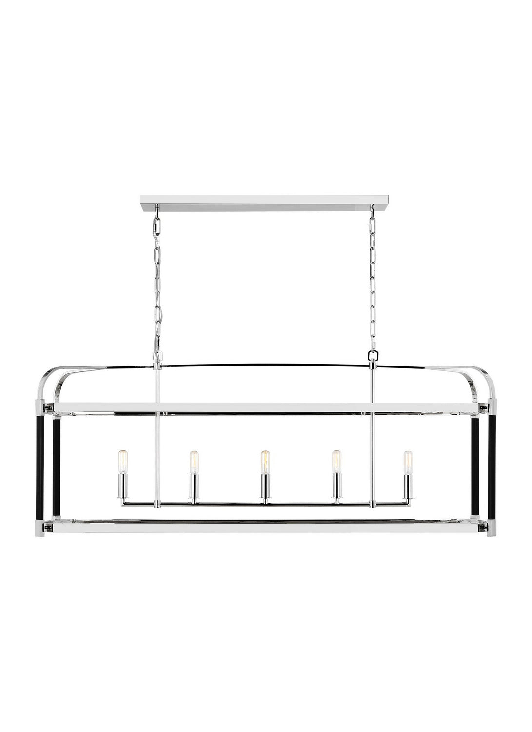 Hadley Five Light Chandelier in Polished Nickel