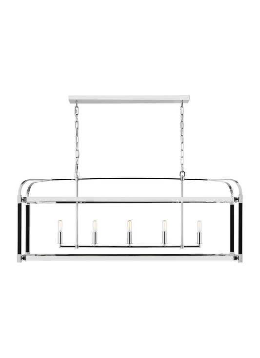 Hadley Five Light Chandelier in Polished Nickel