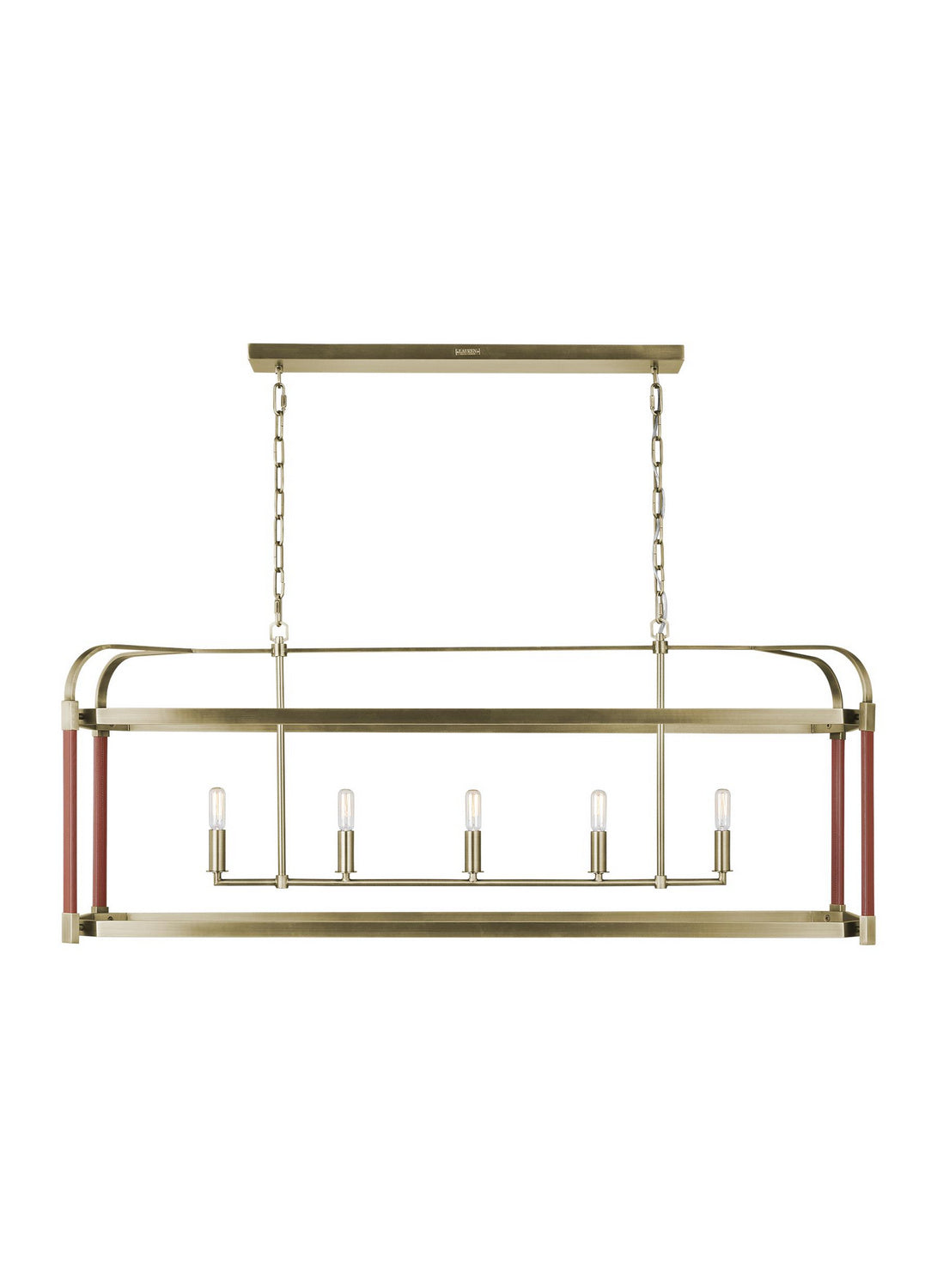 Hadley Five Light Chandelier in Time Worn Brass