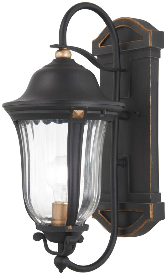 Peale Street One Light Outdoor Wall Mount in Sand Coal And Vermeil Gold