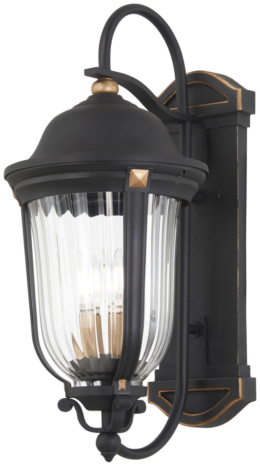 Peale Street Four Light Outdoor Wall Mount in Sand Gold And Vermeil Gold