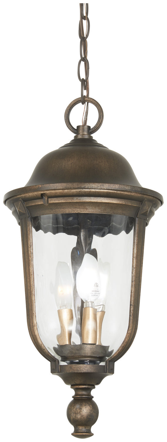 Havenwood Three Light Outdoor Chain Hung in Tauira Bronze And Alder Silver