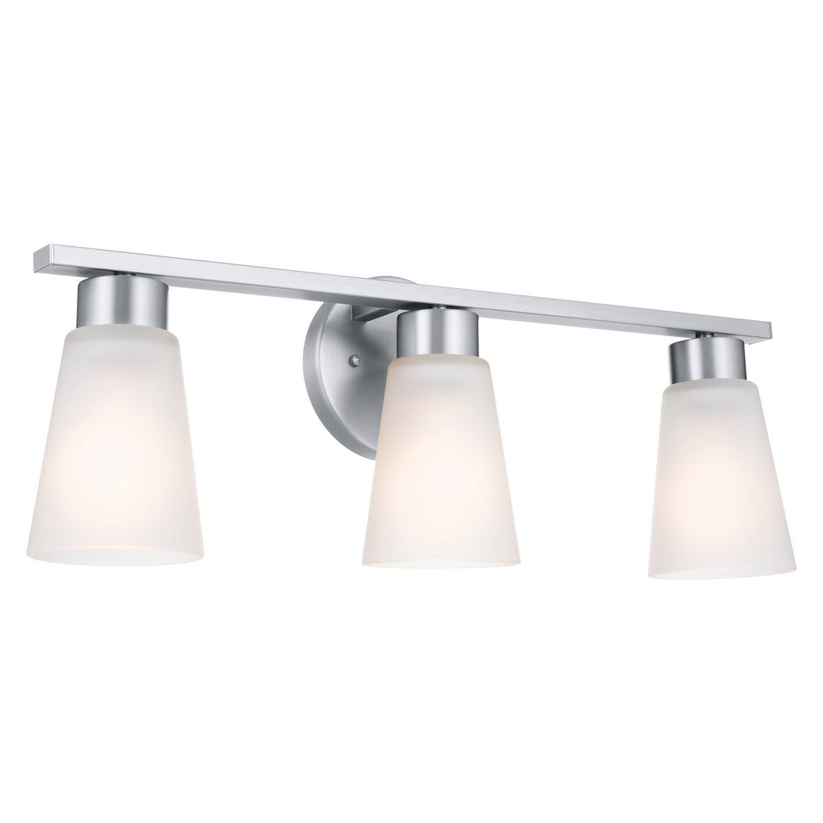 Stamos Three Light Bath in Brushed Nickel
