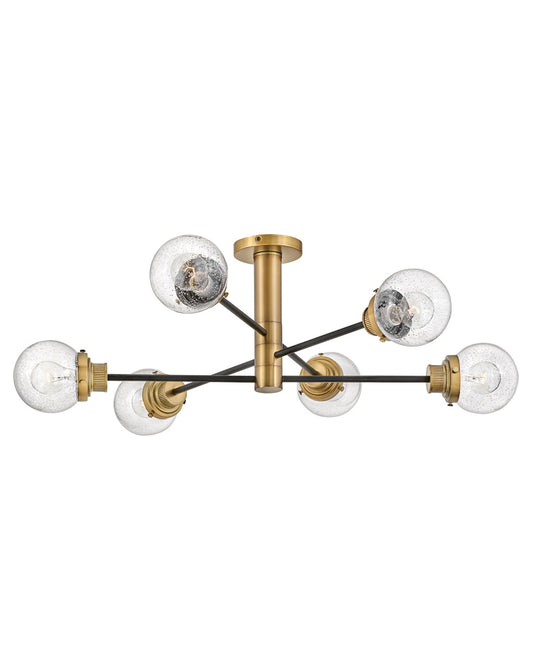 Poppy LED Semi-Flush Mount in Black
