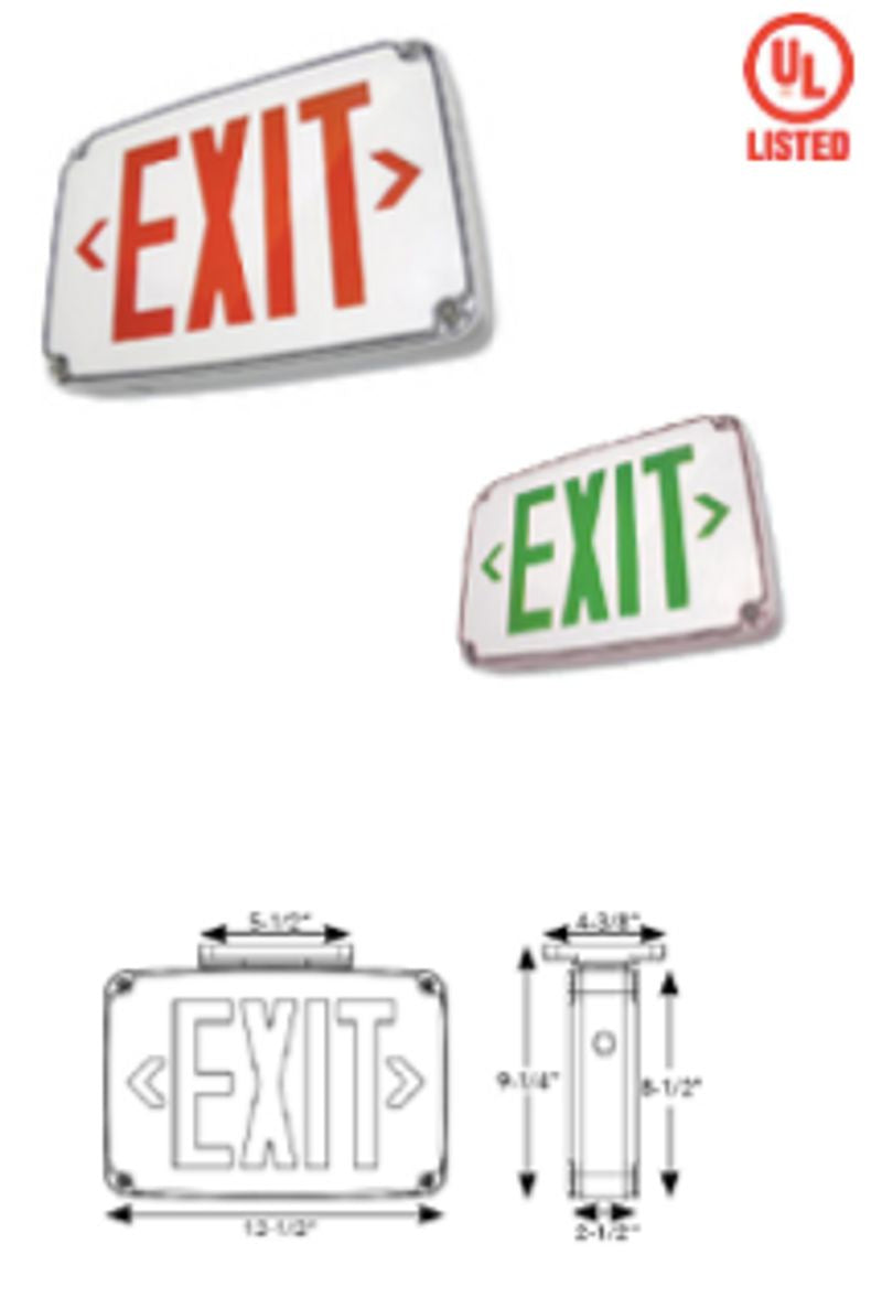 LED Exit Double Face in Gray