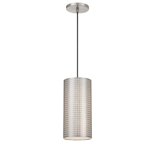Grid One Light Mini Pendant in Brushed Nickel
