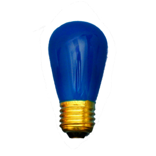 Sival S14 11W (11S14) Sign Light Bulb - Various Colors Available - (Medium Base/E27), Ceramic Blue, 120-Pack
