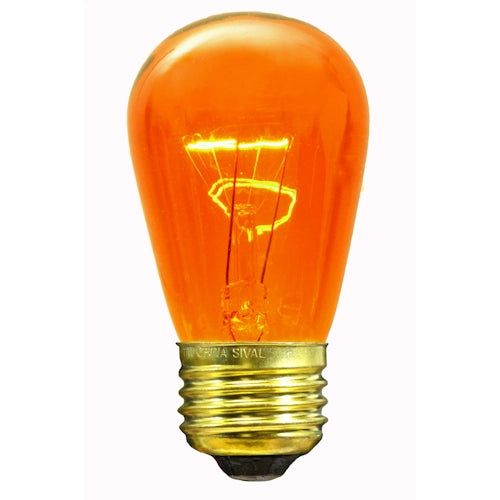 11S14 Sign Bulb, 11W, 130V, E27 base, transparent amber - (5