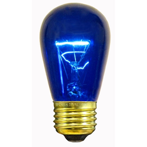 11S14 Sign Bulb, 11W, 130V, E27 base, transparent blue - (5