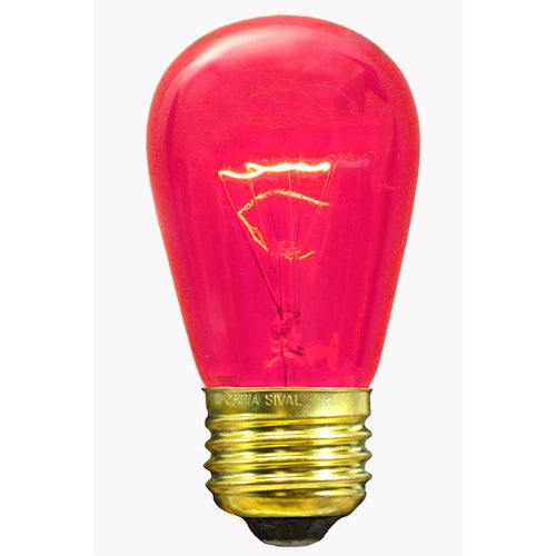 11S14 Sign Bulb, 11W, 130V, E27 base, transparent pink - (5