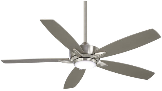 Kelvyn 52"Ceiling Fan in Brushed Nickel With Silver Blades