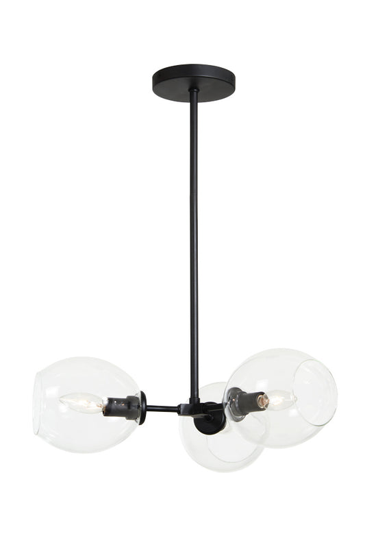 Nexpo Three Light Semi Flush Mount in Coal Black