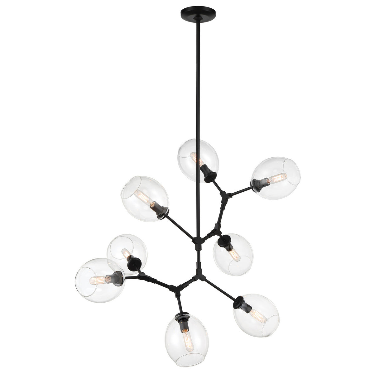 Nexpo Eight Light Pendant in Coal Black