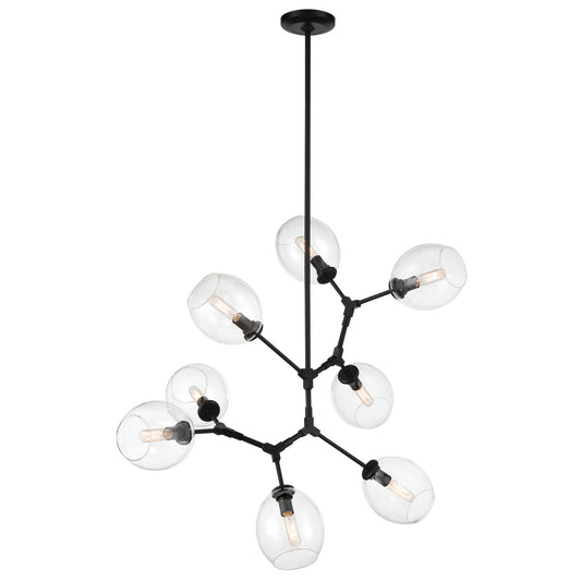 Nexpo Eight Light Pendant in Coal Black