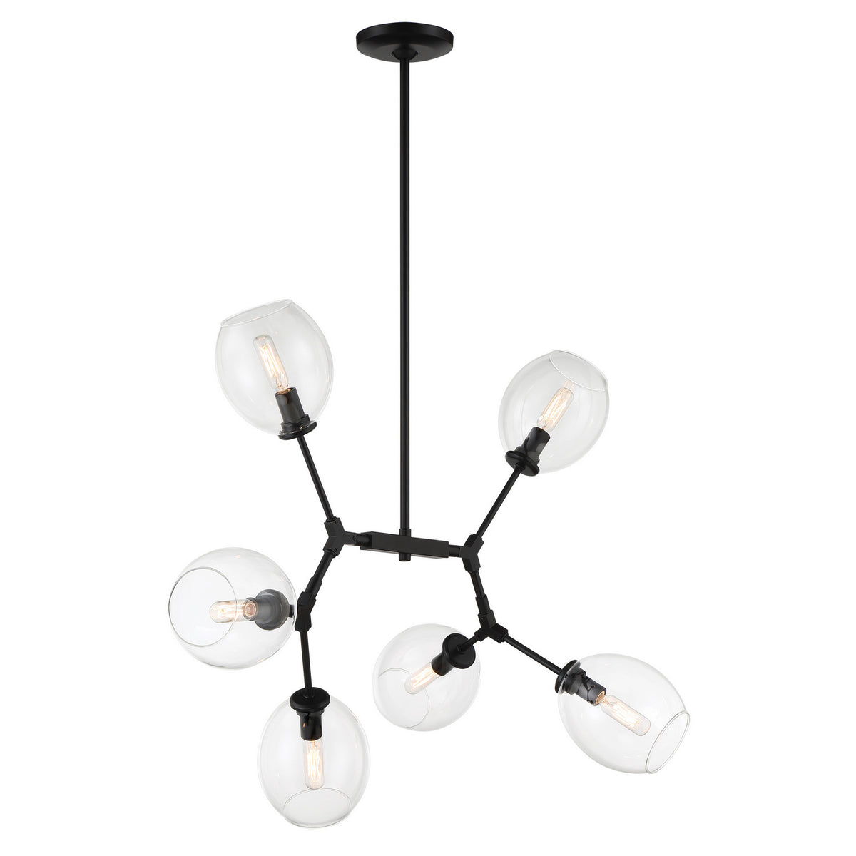 Nexpo Six Light Pendant in Coal Black