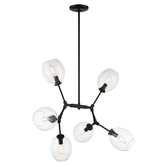 Nexpo Six Light Pendant in Coal Black