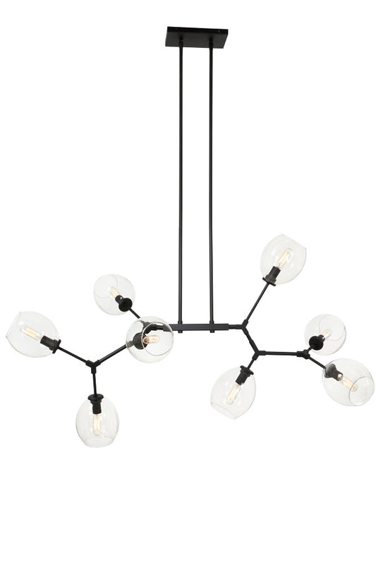 Nexpo Eight Light Island Pendant in Coal Black