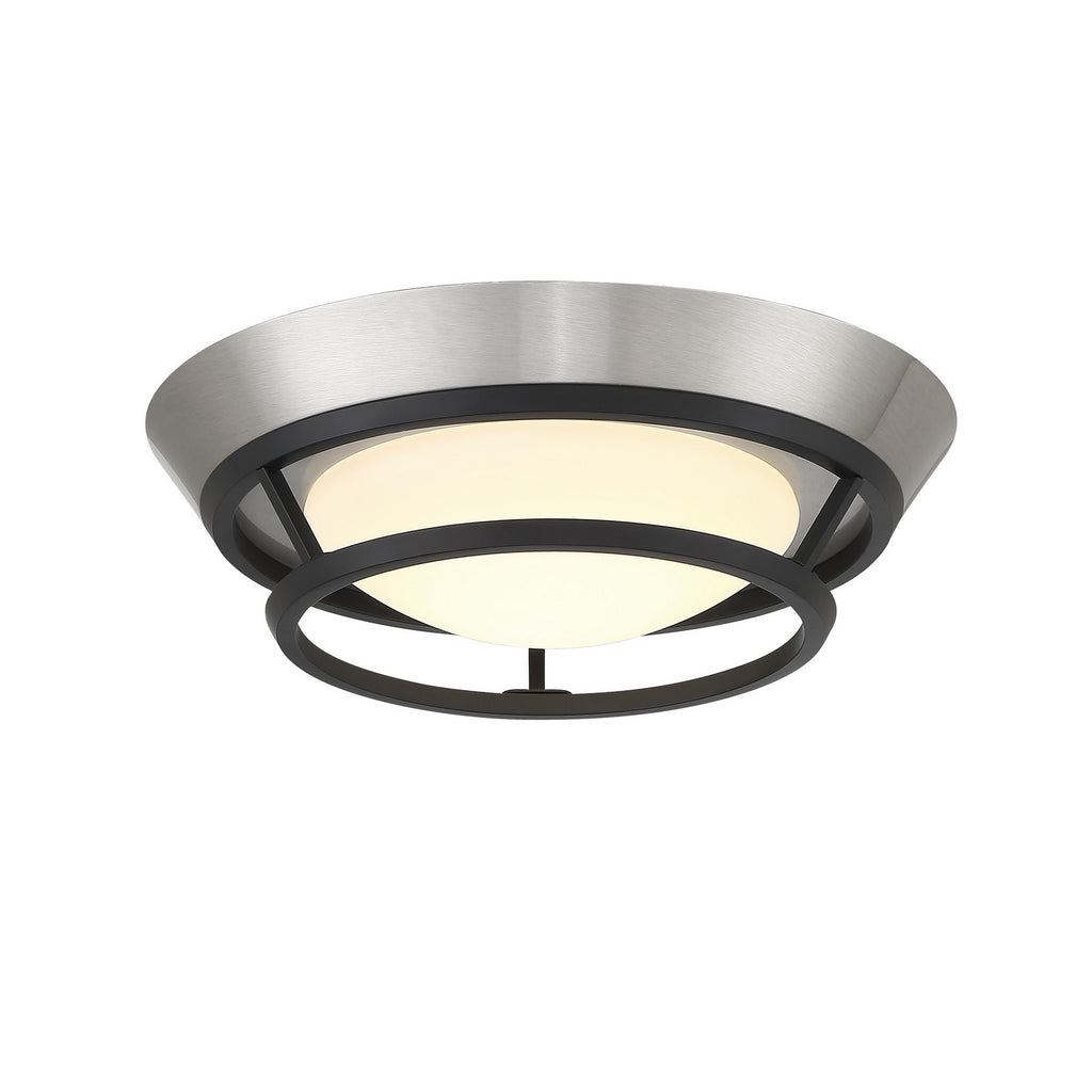 Beam Me Up! LED Flush Mount in Brushed Nickel and Coal Highlights