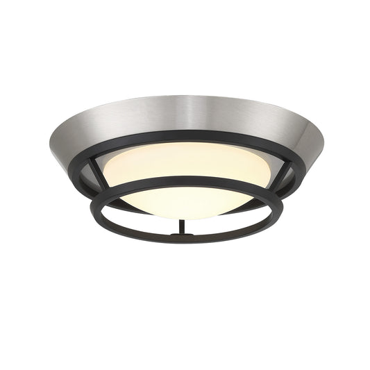 Beam Me Up! LED Flush Mount in Brushed Nickel and Coal Highlights