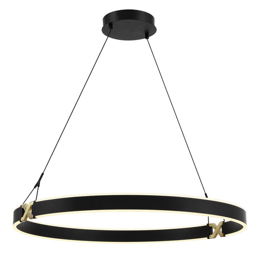 George Kovacs - P5406-689-L - LED Pendant - Recovery X - Coal And Satin Brass