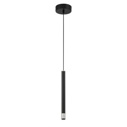 Wand LED Mini Pendant in Brushed Nickel and Coal Highlights