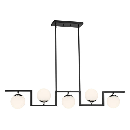 Alluria ll Five Light Island Pendant in Polished Nickel And Coal