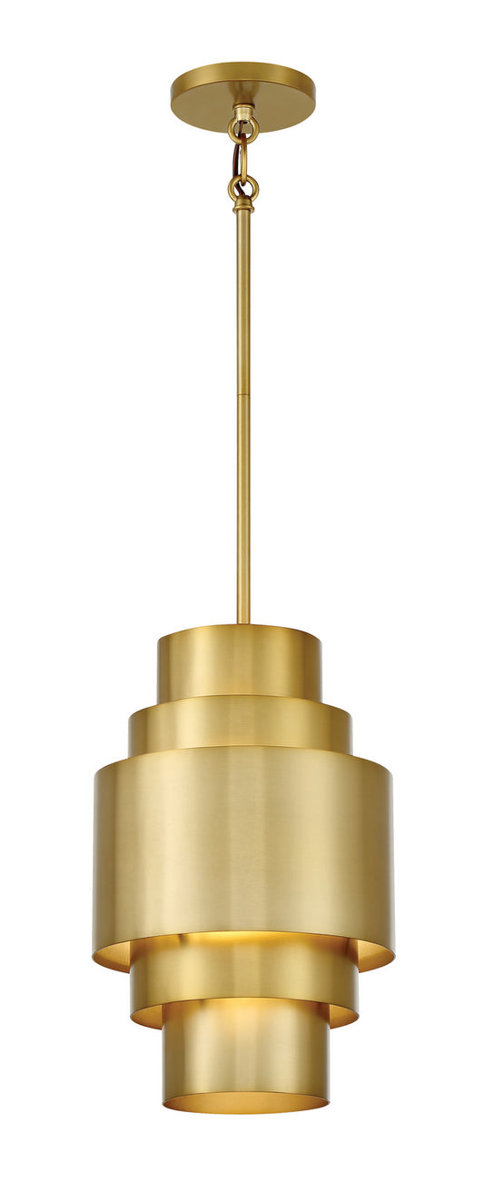 SpyGlass Terrace One Light Mini Pendant in Soft Brass
