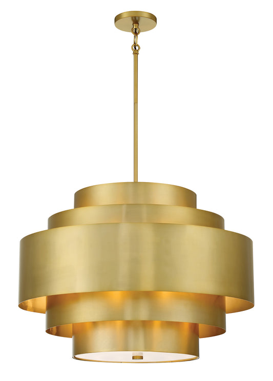 SpyGlass Terrace Five Light Pendant in Soft Brass