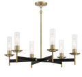 Baldwin Park Six Light Chandelier in Coal And Soft Brass
