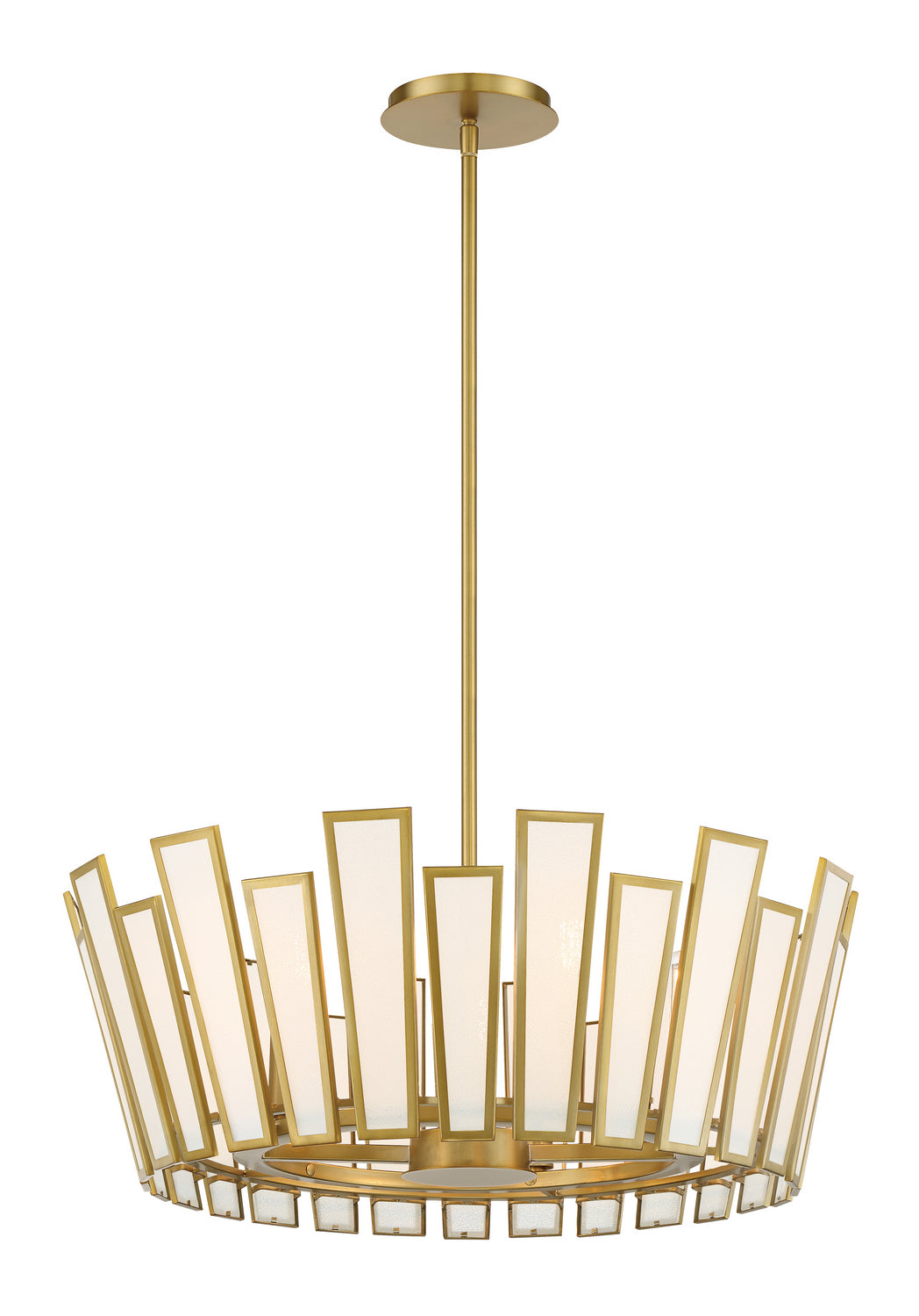 Ricochet Five Light Pendant in Soft Brass