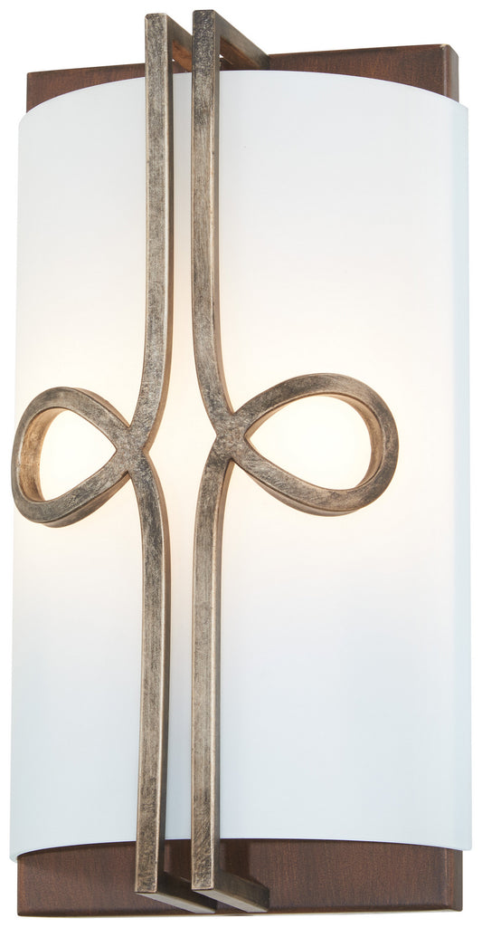 Yorkville by Robin Baron Two Light Wall Sconce in Aged Darkwood w/Silver Patina