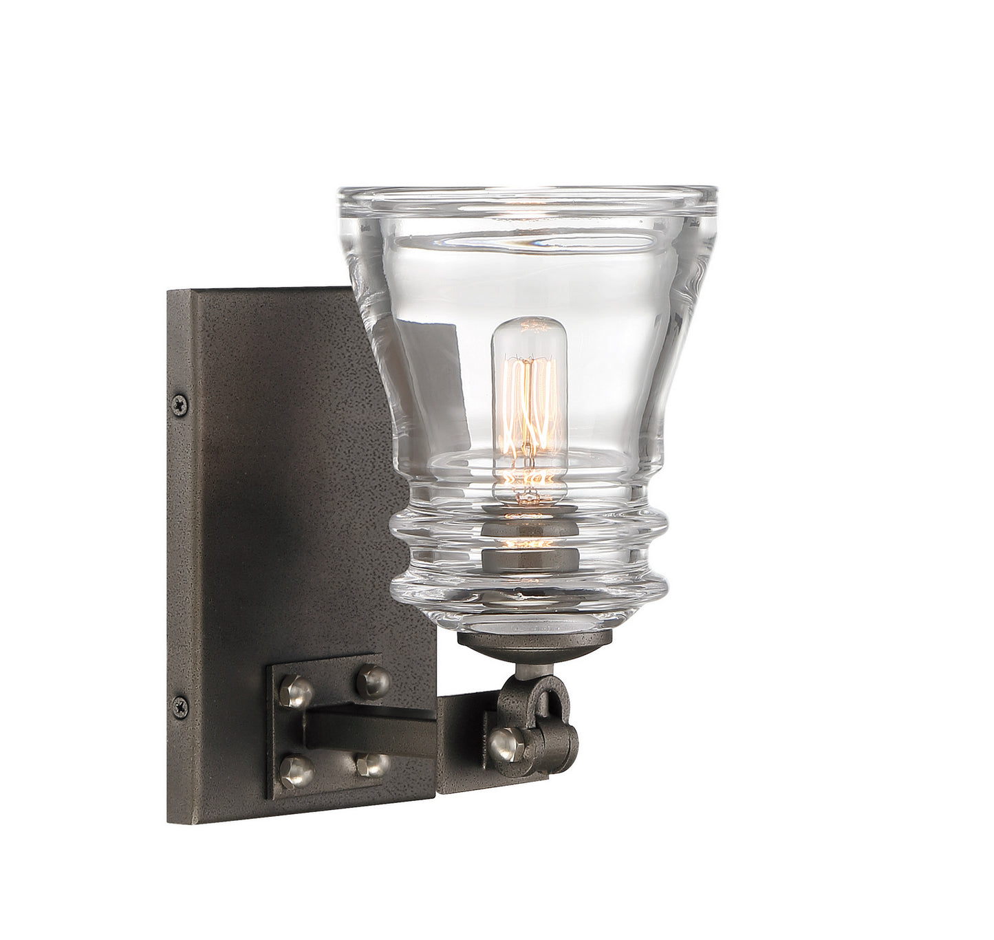 Graham Avenue One Light Bath in Smoked Iron And Brushed Nickel