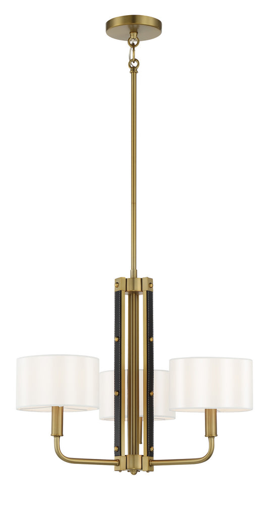 Chelsea by Robin Baron Three Light Chandelier in Soft Brass