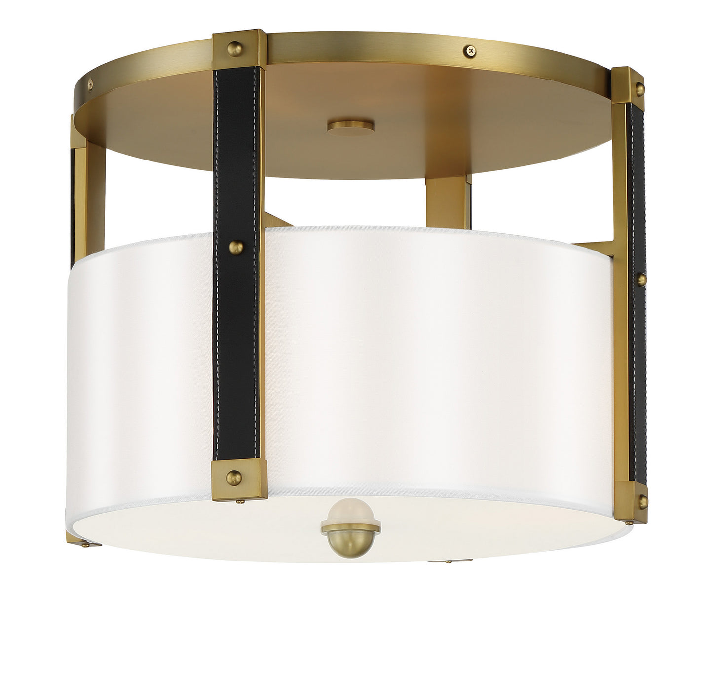Chelsea by Robin Baron Four Light Semi Flush Mount in Soft Brass