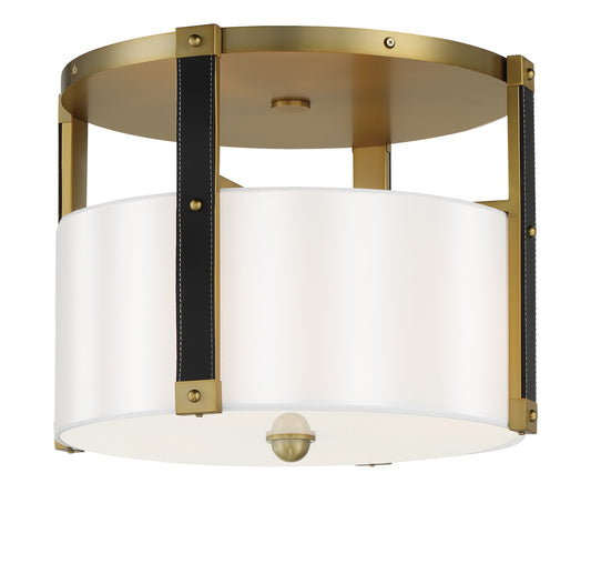 Chelsea by Robin Baron Four Light Semi Flush Mount in Soft Brass