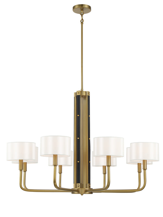 Chelsea by Robin Baron Eight Light Chandelier in Soft Brass