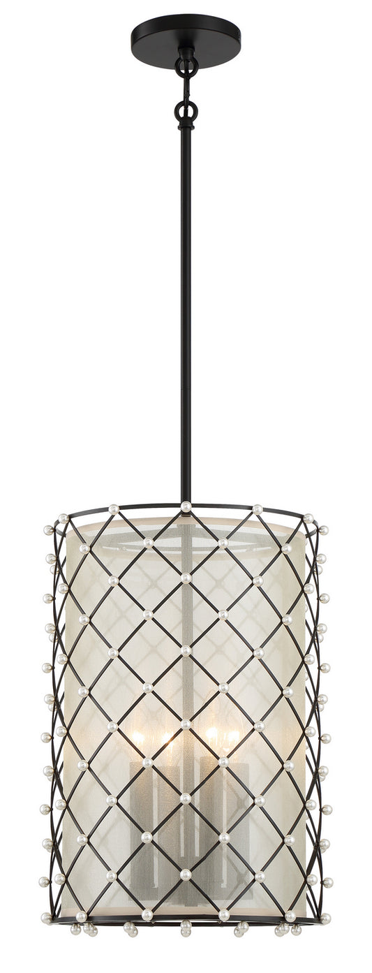 Sheer Elegance Four Light Pendant in Coal