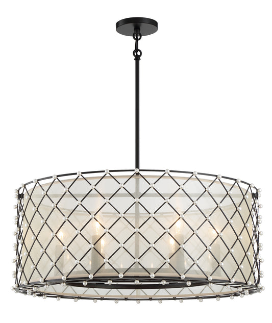 Sheer Elegance Six Light Pendant in Coal