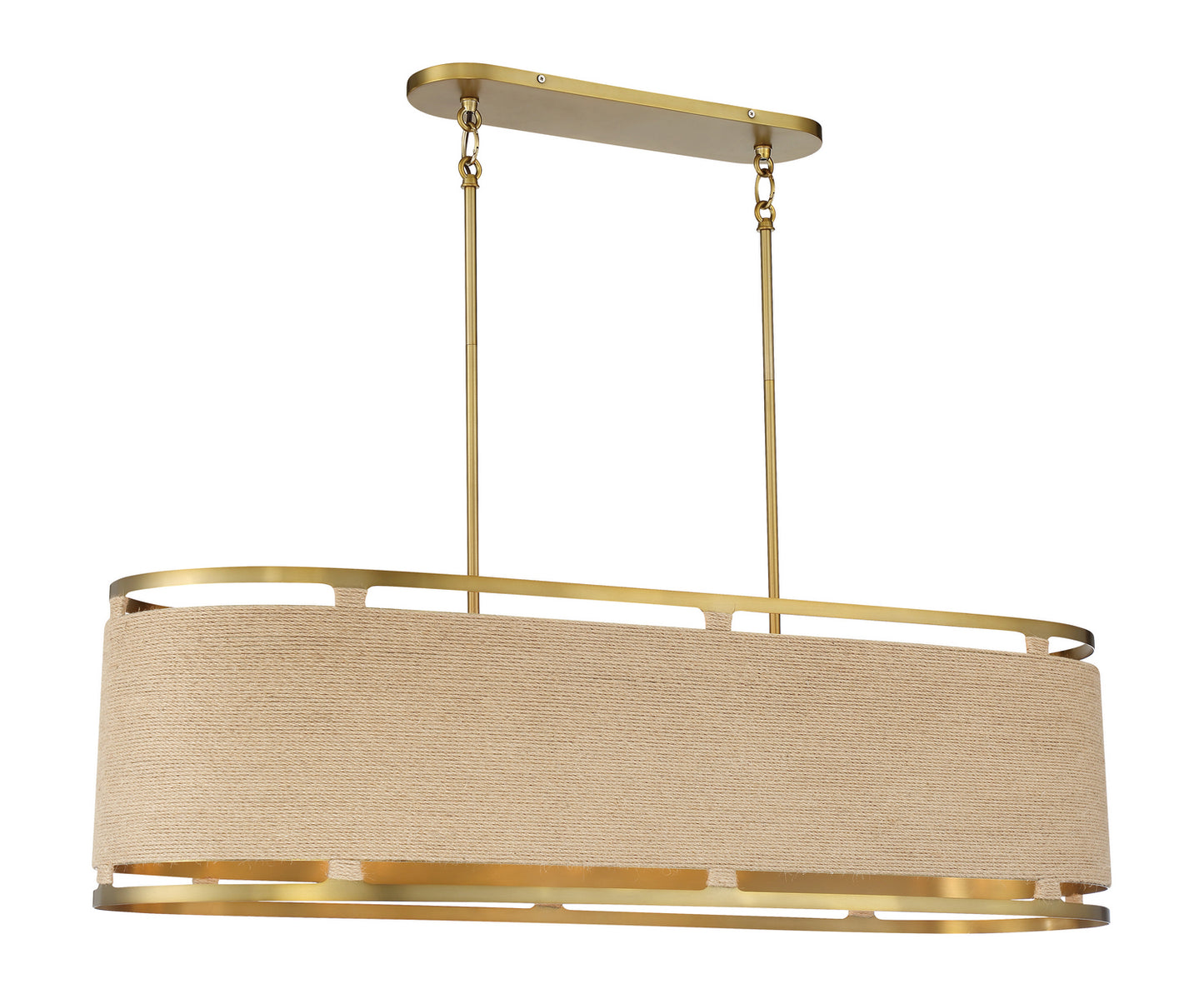 Windward Passage Eight Light Island Pendant in Soft Brass