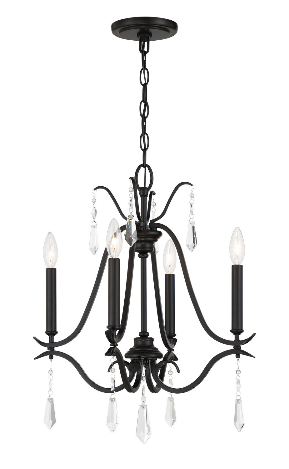 Laurel Estate Four Light Chandelier in Coal