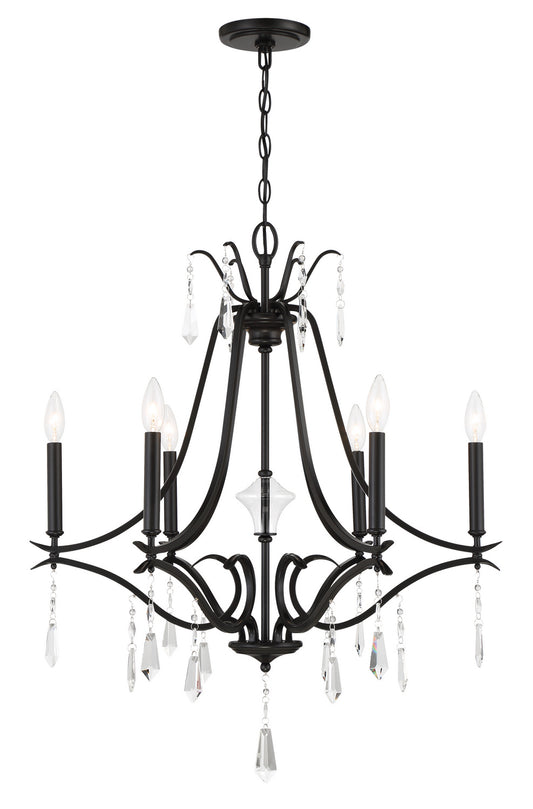 Laurel Estate Six Light Chandelier in Coal