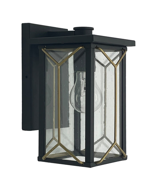 Hillside Manor One Light Outdoor Wall Mount in Sand Coal And Mystic Gold