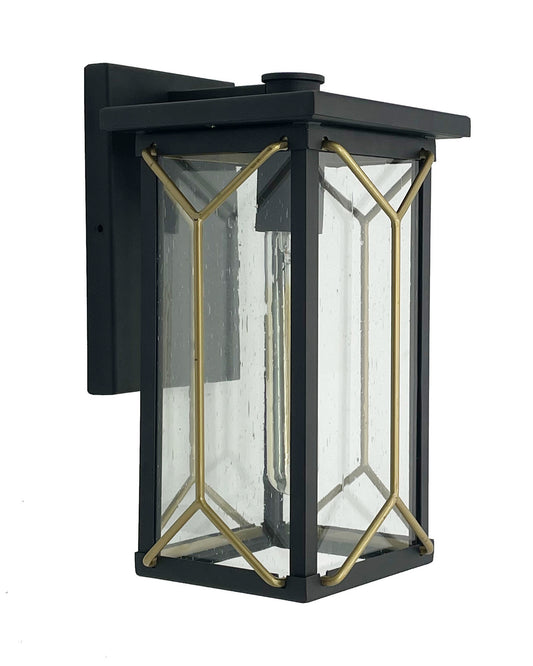 Hillside Manor One Light Outdoor Wall Mount in Sand Coal And Mystic Gold