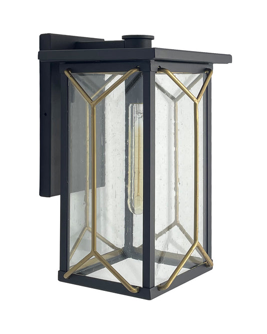 Hillside Manor One Light Outdoor Wall Mount in Sand Coal And Mystic Gold