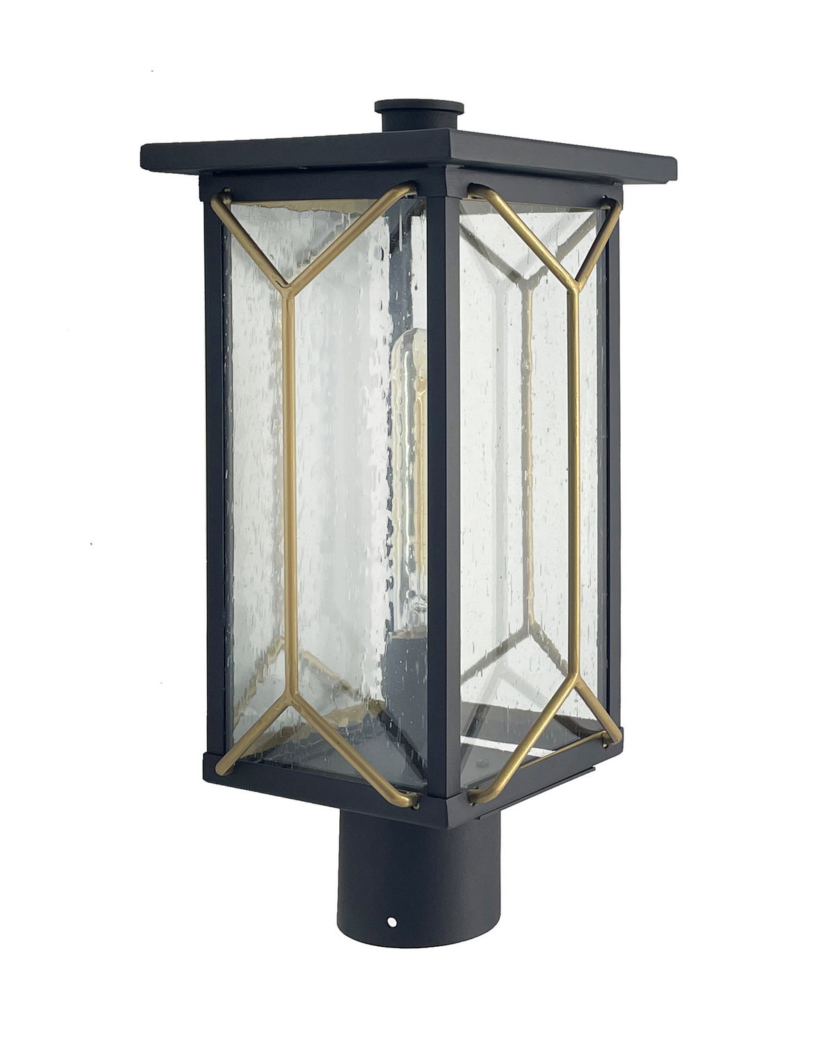 Hillside Manor One Light Outdoor Post Mount in Sand Coal And Mystic Gold