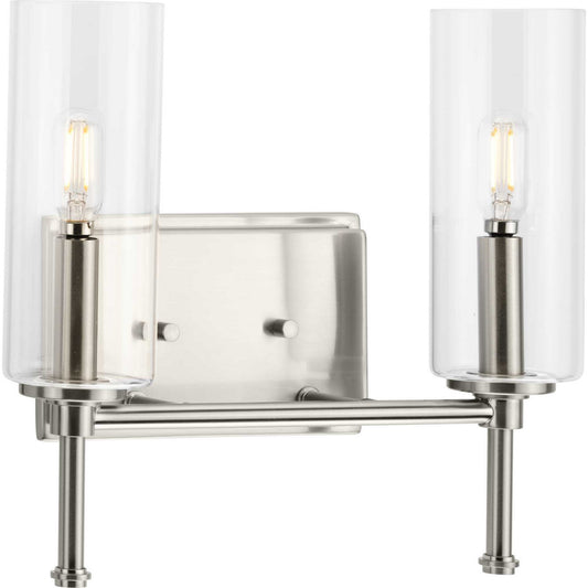 Elara Two Light Bath Vanity in Brushed Nickel