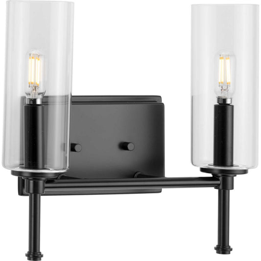 Elara Two Light Bath Vanity in Matte Black